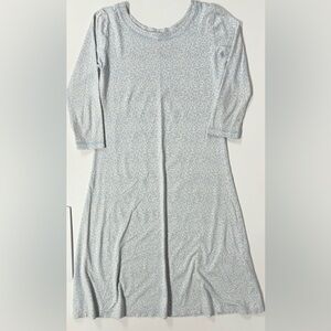 P. Jamas Nightgown Blue Cheetah Pima Cotton Quiet Luxury Pajamas Soft Women XS